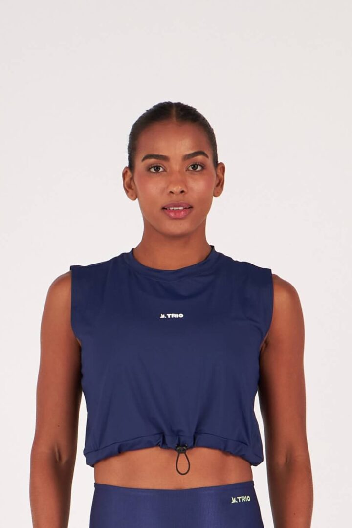 CROPPED LARA AZUL MARINHO