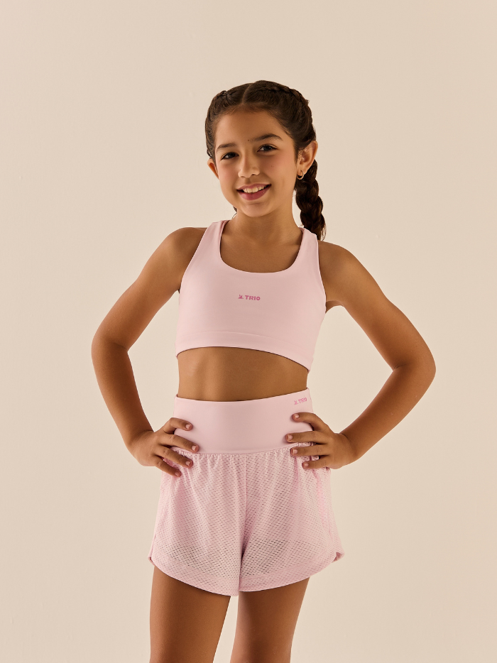 CONJUNTO SHORT+TOP INFANTIL LIGHT PINK