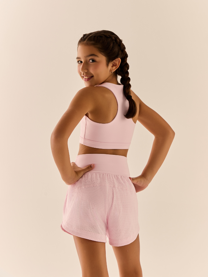 Alternative view of CONJUNTO SHORT+TOP INFANTIL LIGHT PINK