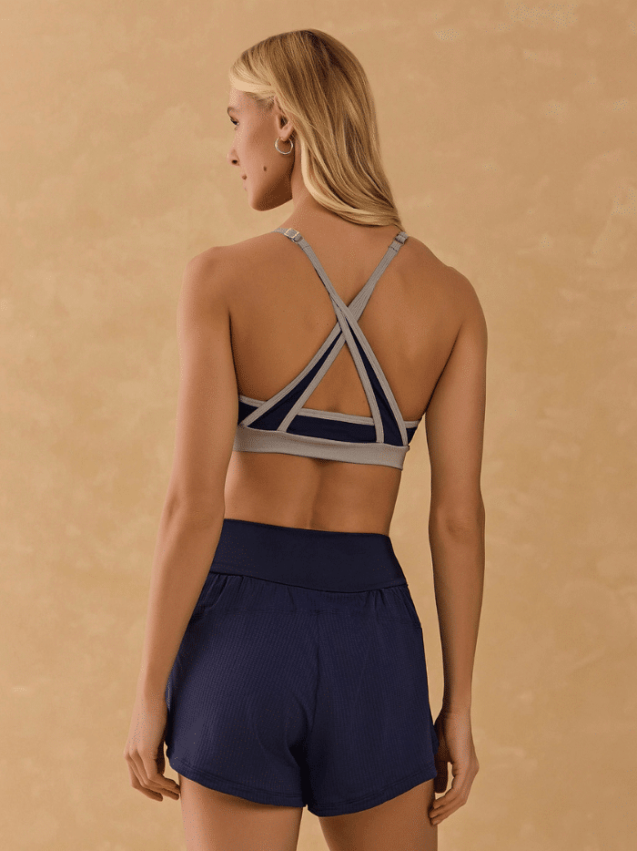 Alternative view of TOP CARLA AZUL MARINHO/CROMO