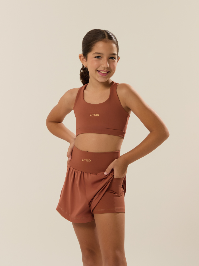 CONJUNTO SHORT+TOP INFANTIL CARAMELO - Imagem 3