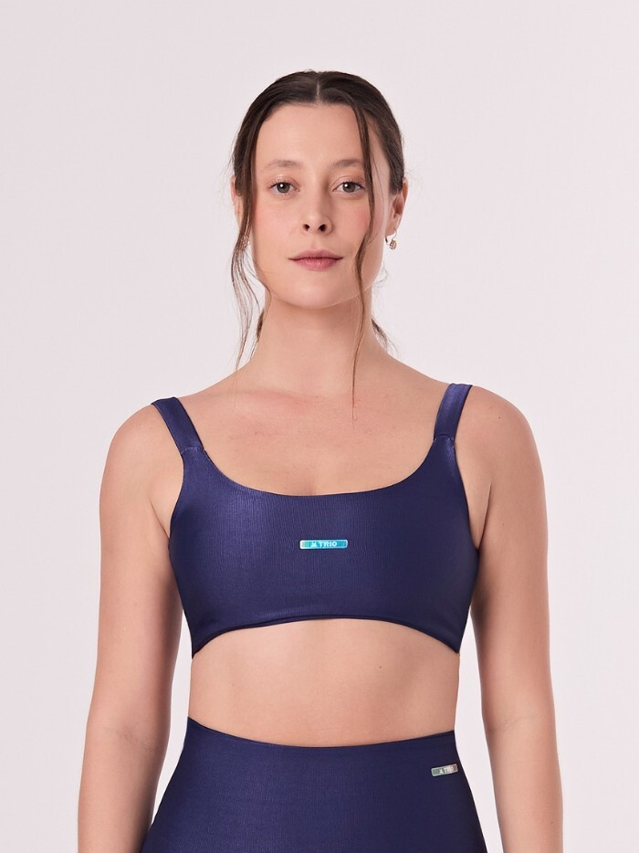 TOP CLARICE AZUL MARINHO CANELADO